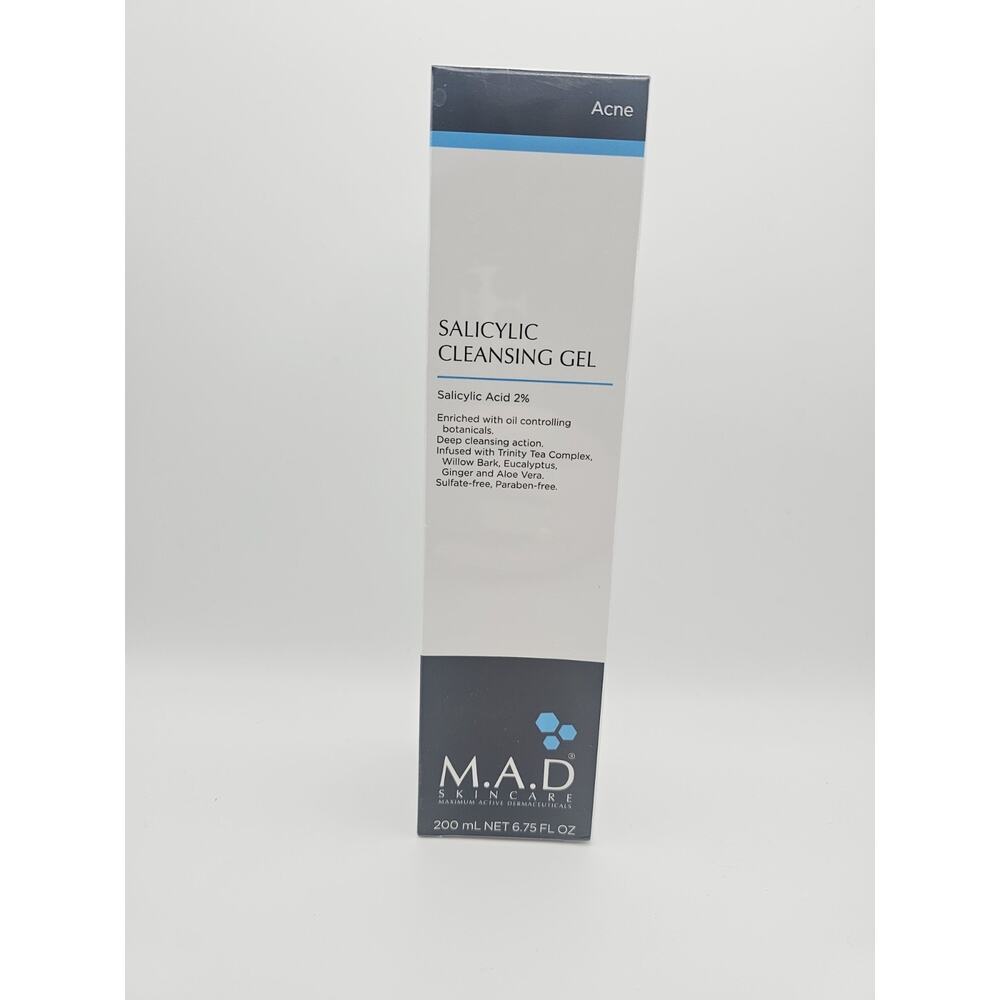 M.A.D MAD Skincare 2% Salicylic Cleansing Gel 6.75 fl oz Sealed Pack. EXP 10/27